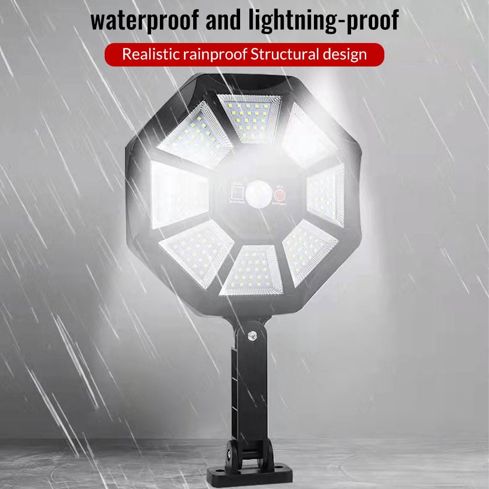 Outdoor Waterproof Solar Light, 168LED 6500K Flood Light, Dusk to Dawn, 8-Sided Solar Flood Light with Motion Sensor, IP66 Waterproof Solar Parking Light for Yard, Pool