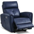 thumbnail image 6 of MCombo Zero Wall Hugger Power Recliner Chair for Small Spaces, FSC Certified, Faux Leather, Navy Blue, 6 of 12