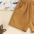 thumbnail image 5 of Kaprioy Baby Boy Outfit Toddler Baby Boy Clothes Summer Shorts Sets Short Sleeve Dinosaurs Shirt Top + Shorts Set Outfits Set Bow Tie Gentleman Suit, 5 of 6