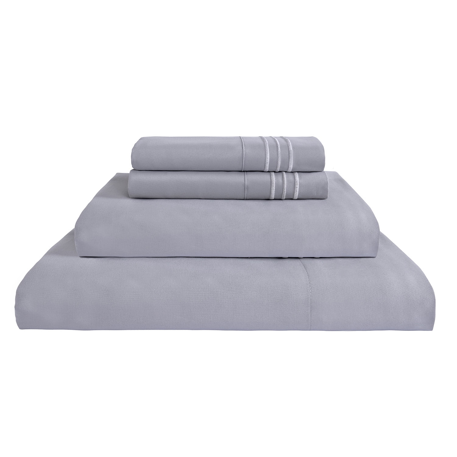 JML Bedding Twin Bed Sheets Set - 3 Piece Bedding - Brushed Microfiber 100% Polyester - Shrinkage and Fade Resistant - Easy Care (Twin, Grey)