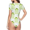 thumbnail image 4 of Easygdp Frogs And Dragonflies Women'S Waist-Cinching Short-Sleeved Onesie, Olastic Onesiet,Snaps At Bottom,Easy To Put On And Take Off - Small, 4 of 9