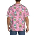 thumbnail image 3 of Wukai pink Holiday Joy Men's Casual Short-Sleeve Button Down Shirt,Cuban Shirts for Men,Mens Short Sleeve Dress Shirts-XX-Large, 3 of 5