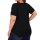 thumbnail image 3 of Tops de Talla Grande para Mujer, Corta, Cuello Cuadrado, Túnica Holgada de Verano para Leggings. Negro XL, 3 of 7