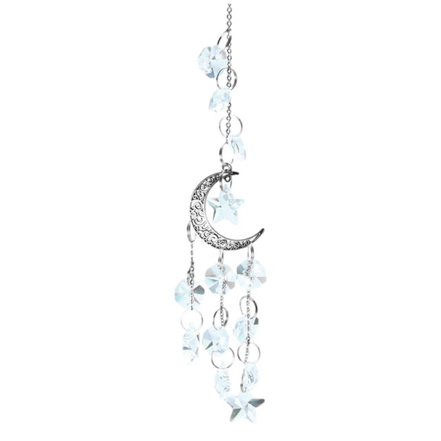 Wind Chimes Moon Crystal Window Pendants for Home Office Decor