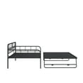 thumbnail image 3 of UHOMEPRO Metal Twin Daybed with Adjustable Trundle, Twin Size Daybed Sofa Bed with Pop Up Trundle, 2 Beds Design Sleeper Bed Frame for Guest Room and Living Room, Black, 3 of 12