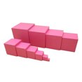thumbnail image 1 of Montessori Learning Pink Tower Size Matching Game for Preschool Boy Girl, 1 of 8