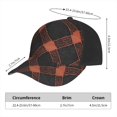 thumbnail image 2 of Curved Design Along The Top Of The Baseball Cap Reinforced Adjustable Breasted Four Seasons Available Argyle Plaid Darksalmon_3, 2 of 8