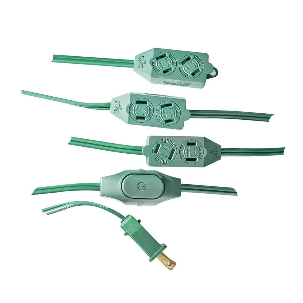 GoGreen Power 9Outlet Extension Cord w/ Safety Fuse Green Walmart