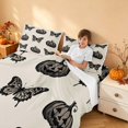 thumbnail image 4 of Homewish Hippie Butterfly Queen Sheets, Halloween Pumpkin Queen Sheet Sets, Beige Black, 4 Pieces (1 Flat Sheet, 1 Fitted Sheet and 2 Pillowcases), 4 of 5