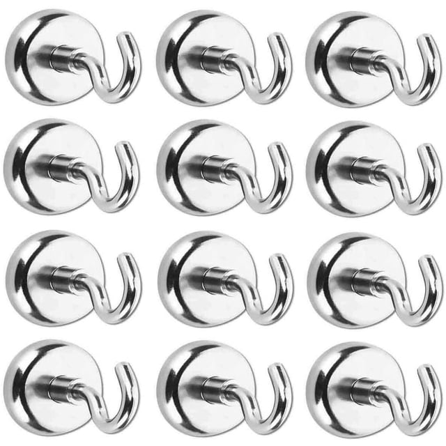 Ganchos magnéticos con imanes de neodimio Ganchos muy potentes para cocina, baño, dormitorio, garaje, taquilla, oficina, frigorífico, llavero.