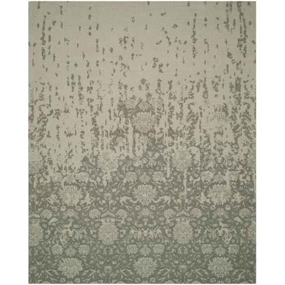 SAFAVIEH Restoration Vintage Dalton Floral Wool Area Rug, Light Sage/Grey, 6' x 6' Square