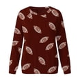 thumbnail image 4 of Kelon Game Day Women Crew Neck Pullover Sweatshirt Football Print Graphic Shirts Lightweight Fashion Tops Casual Daily Loose Fit Going Out Clothing, 3XL, 4 of 4