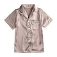 thumbnail image 2 of Xdegoge Toddler Girls Pajama Set 2 Piece Satin short Sleeve Button Down tops and pants Pjs with Pockets comfy Soft Smooth Nightwear Casual Sleep Outfits, 2 of 9