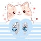 thumbnail image 5 of Pendientes JUSTKIDSTOY hipoalergénicos con forma de gato de plata de ley 925, 5 of 8