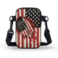 thumbnail image 2 of HELLHERO Vintage US Flag Football Polyester Crossbody Bags Double-layer Daily Use with Zipper Closed, 2 of 7