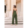 thumbnail image 5 of Ekouaer Jumpsuits for Women Loose Sleeveless Adjustable Spaghetti Strap Romper Stretchy Wide Leg Pants Outfits with Pockets, 5 of 6