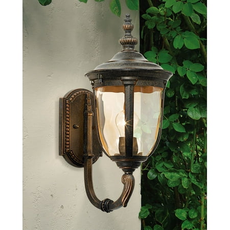 Hazlenut Bronze Outdoor Sconce - John Timberland Bronze Outdoor Wall Light Vintage Curved Arm Sconce Fixture for Exterior House Patio Porch