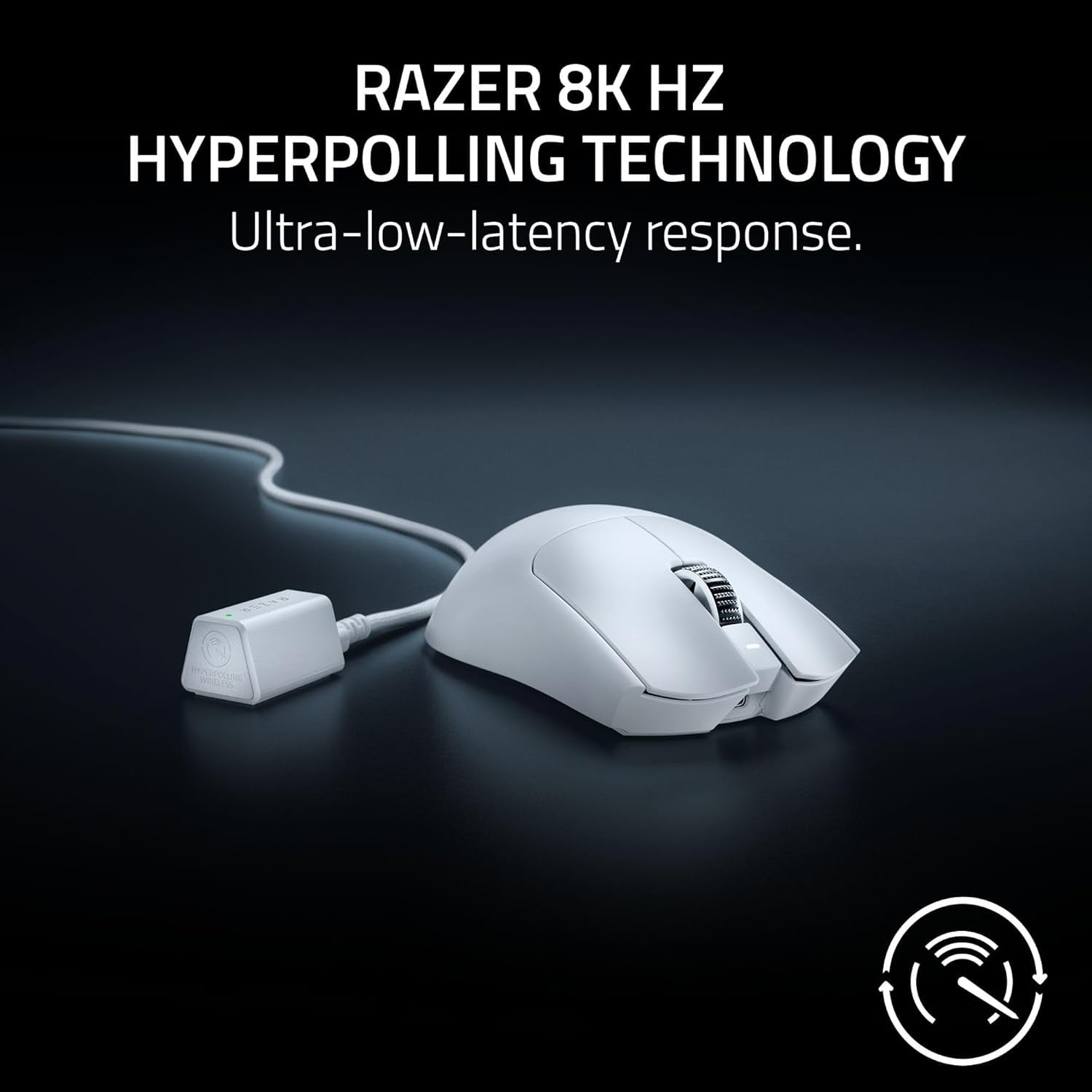 Restored Razer Viper V3 Pro Wireless Esports Gaming Mouse: Symmetrical - 55g Lightweight - 8K Polling - 35K DPI Optical Sensor - Gen3 Optical Switches - 8 Programmable Buttons - White (Refurbished)