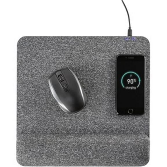 PowerTrack Plush Wireless Charging Mousepad, Gray