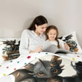 thumbnail image 5 of Manfei Cute Magic Dragon Queen Comforter Set for Kids, Vintage Magical Books Bedding Sets, Botanical Leaves Bedding Comforter Set Ultra Soft Home Decor Reversible 3-Piece, 5 of 8