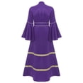 thumbnail image 4 of iiniim Robe de Clergé pour Femmes Robe Maxi de Clergé Robe de Chœur de Ministre Manches Évasées Robe Longue à Boutons Violette G, 4 of 7