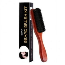 Vaveren 5xLong Handle Beard Brush Comb Soft Bristles Beard Grooming Brush Travel Brown