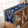 thumbnail image 6 of Blue Boho 70 Inch Table Runner, Aztec Southwest Abstract Geometric Motifs Farmhouse Dresser Scarf Cotton & Linen Tablerunner for Dining/Kitchen Island/Holiday Party Décor 13" x 70", 6 of 9