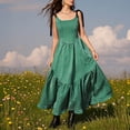 thumbnail image 1 of WILLBEST Maxi Vestidos de Mujer Vestido Maxi Bohemio con Hombros Descubiertos y Fruncido para Mujer, Vestido Largo Holgado sin Mangas para Playa y Verano Chica, 1 of 3