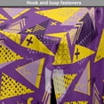 thumbnail image 4 of Geometric Dog Crate Cover, Memphis Style Funny Triangles Dots Zigzags Stars and Waves, Easy to Use Pet Kennel Cover for Medium Large Dogs, 35" x 23" x 27", Yellow Purple, by Ambesonne, 4 of 6
