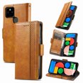 thumbnail image 1 of Case for Google Pixel 5a 5G Cover Leather Wallet Folio Case Book Design Flip Magnetic Closure - Yellow, 1 of 5