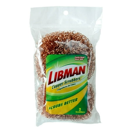 Libman Copper Scrubbers - Excellent on Stainless Steel and aluminum Pots & Pans – 2 Sponges per pack (Pack of (Best Way To Clean Copper Pots)