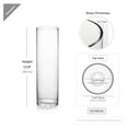 Nestora Quality Thick Weighted Tall Clear Cylinder Glass Vases, 4" W x