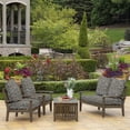 thumbnail image 3 of ARDEN Outdoor Foam Deep Seat Cushion (4-Pack), 22x24, Premium High-Density Foam, Never Flattens, Weather-Proof for Patio Chair Sofa Couch, Black Aurora Damask, 3 of 7