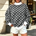 thumbnail image 5 of Axdhxbd Oversized Sweatshirt for Women Mock Neck Sweatshirts Fashion Polka Dot Print Long Sleeve Pullover Tops Loose Fit Fall Winter Going Out Sweatshirts S-4XL, 5 of 9
