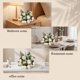 thumbnail image 4 of Ramo de rosas artificiales con detalles de tela satinada | Arreglo floral de seda realista para la decoración del hogar, 4 of 7