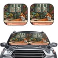 thumbnail image 2 of Sikiie Fox Bathtub Floral Art Print Foldable Car Windshield Sun Visor, Car Window Sunshade Suitable for Sedan, SUV and Truck Car Accessories-Medium, 2 of 6