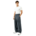 thumbnail image 2 of HBDesign Mens Summer Seersucker Wide Leg Pants Casual Breathable Comfort Trousers, 2 of 6