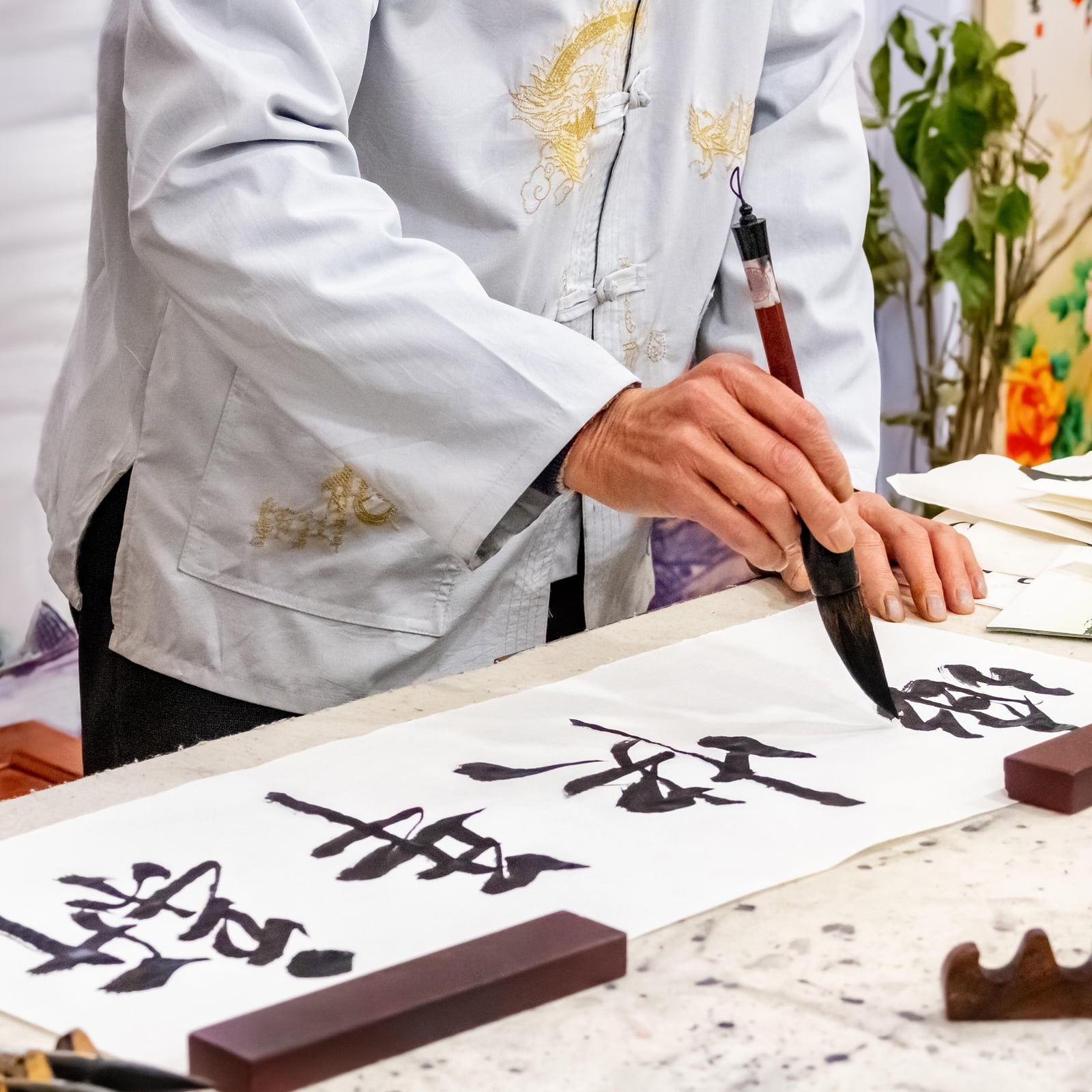 Unique Bargains Chinese Calligraphy Brush for Writing Drawing Painting Art Supplies White