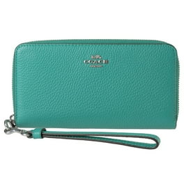 Coach Women s Long Zip Around Leather Wallet with Checkerboard Print Light Violet Chalk Walmart