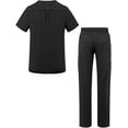 thumbnail image 2 of Adar Addition Go-Everyday Scrub Set for Men - Stylish Scrub Top & Cargo Scrub Pants - A9800 - Black - M, 2 of 7