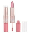 thumbnail image 4 of 2 in 1 Light Pink Glitter Shimmer Shiny lipstick & Liquid Lip Gloss, Metallic Dual Ended Lipstick with Hydrating Lightweight Formula, Shiny Glossy Lip Stick Makeup for Women stay on all Day (C), 4 of 9