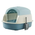 thumbnail image 4 of Closed Cat Litter Box with Shovel Fully Enclosed Litter Box Durable Blue, 4 of 9