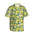 thumbnail image 3 of Xecao Lemon1 print Hawaiian shirt - a stylish short-sleeve button-down for men, perfect for casual beach and tropical outings., 3 of 9