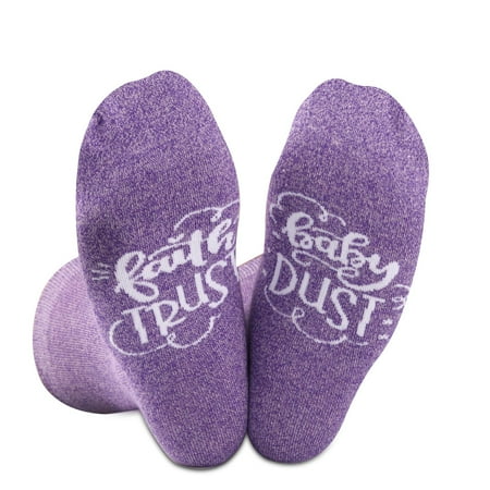 

IVF Gift IVF Transfer Day Gift Faith Trust & Baby Dust Inspirational Infertility Socks for Women (Faith Trust & Baby Dust)