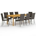 thumbnail image 1 of vidaXL 9 Piece Garden Dining Set Brown, 1 of 5