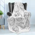 thumbnail image 4 of School Soft Flannel Fleece Blanket, Planets of Solar System Sun Mercury Earth Moon Mars Neptune Saturn Jupiter Science, Cozy Plush for Indoor and Outdoor Use, 70" x 90", Black White, by Ambesonne, 4 of 5