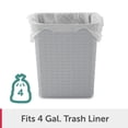 thumbnail image 6 of Sterilite Bathroom Trash Can, 3.4 Gallon Small Plastic Weave Garbage Bucket Bin with No Lid, Gray, 6 of 10