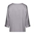 thumbnail image 7 of 3/4 Length Sleeve Womens Tops 2026 Trendy Satin V Neck Loose Dressy Casual Office Tshirt Womens Blouses, 7 of 7