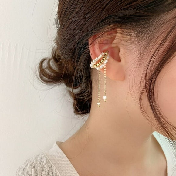No Pearl Ear Cuff Ear Cuff Ear Clip No Need White Pearl Delicate Elegant Simple Ear Cuff With Chain