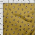 thumbnail image 2 of oneOone Viscose Jersey Dark Mustard Fabric Leaves & Floral Artistic Quilting Supplies Print Sewing Fabric By The Yard 60 Inch Wide, 2 of 5